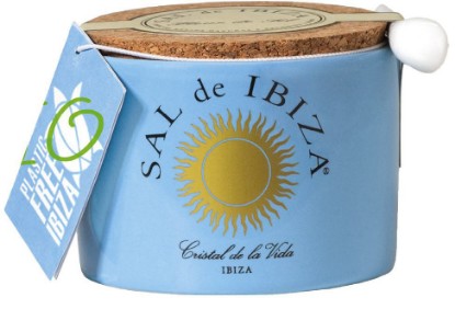 Bild von Fleur de Sel, Mar Blau, im Keramiktöpfchen 140g- Sal de Ibiza